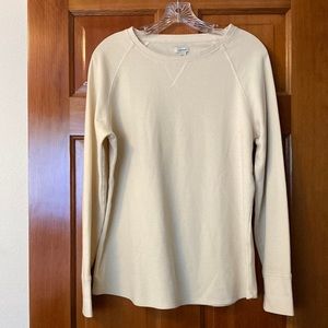 LL Bean Women’s Waffle Weave Shirt, Size L, Color Natural